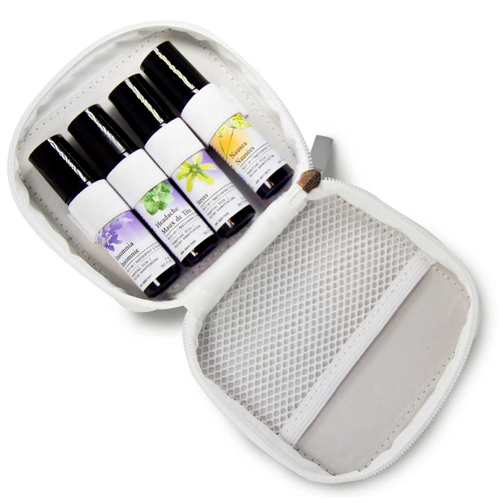 Aromatherapy Set | 4 Roll-Ons in travel pouch | Lotus Aroma